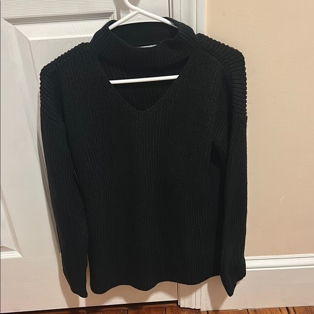 Black Ribbed Women's Sweater
